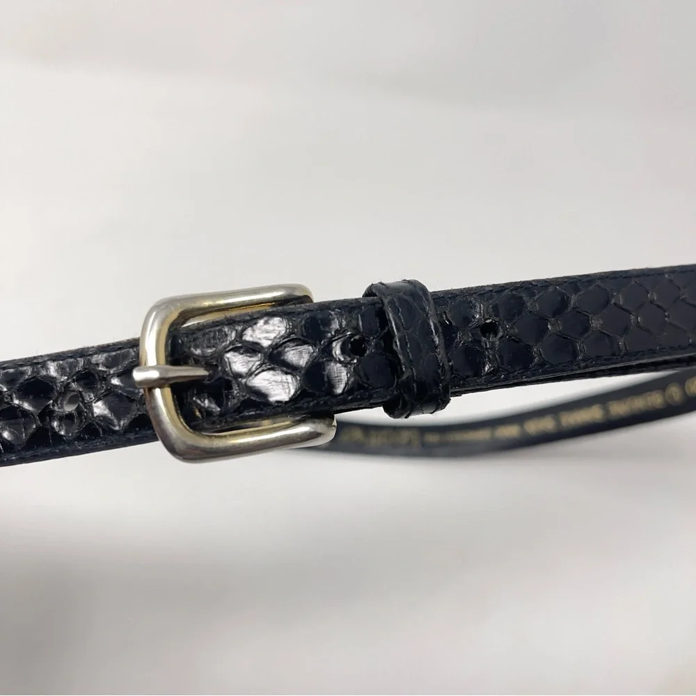 Vintage Genuine Snakeskin Leather Belt, Black –‎ The Leather Shop Made in Taiwan
